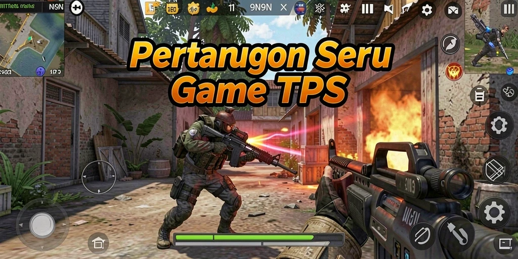 Tampilan gameplay menarik dari 9N9N dalam aksi TPS.