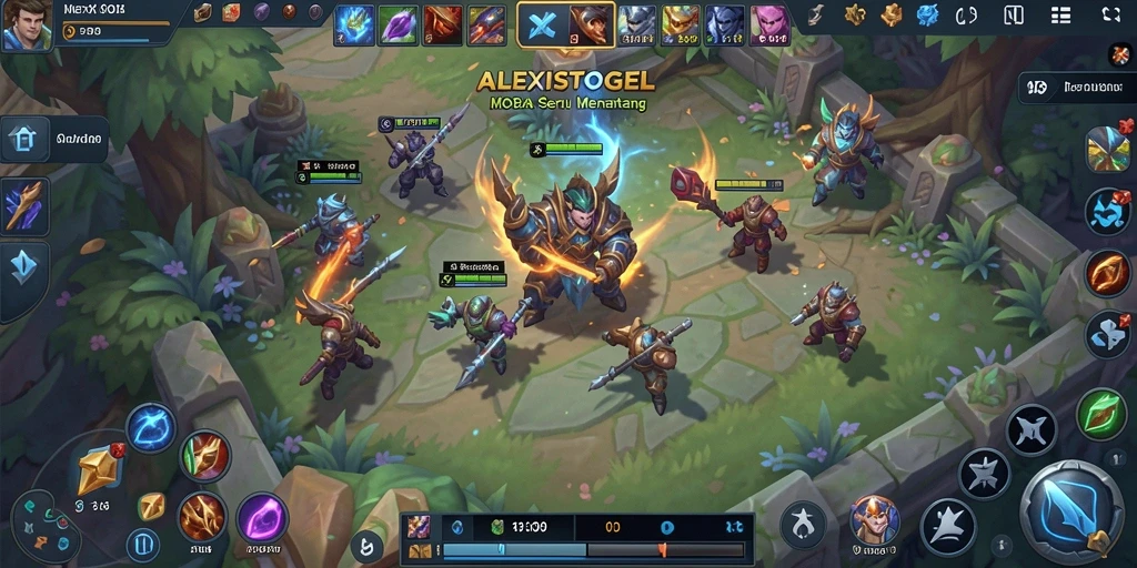 Tampilan grafis seru dari ALEXISTOGEL dalam gameplay MOBA.