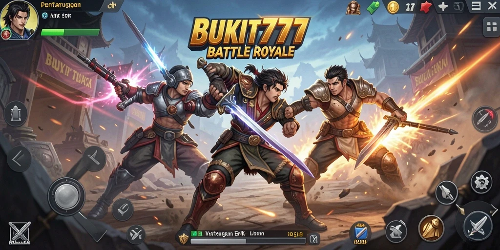 Tampilan gameplay menegangkan dalam pertempuran di BUKIT777.