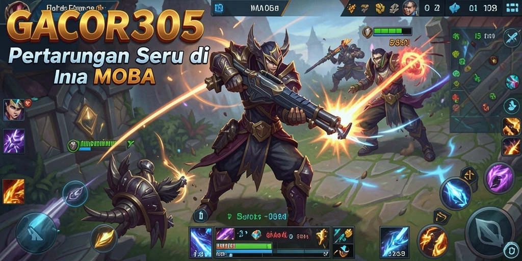 Screenshot GACOR305 menampilkan aksi seru dalam pertarungan tim.