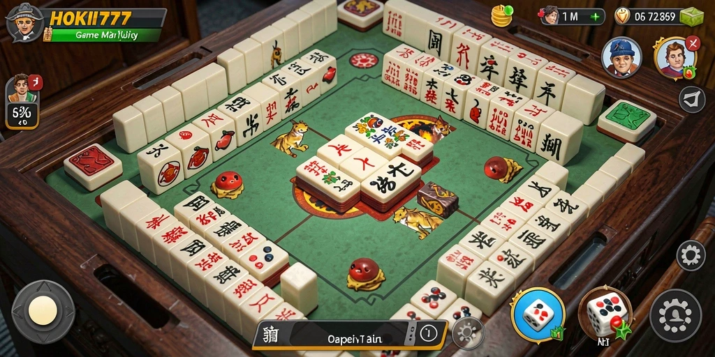 Screenshot HOKI777 menampilkan gameplay Mahjong yang mendebarkan dan interaktif.