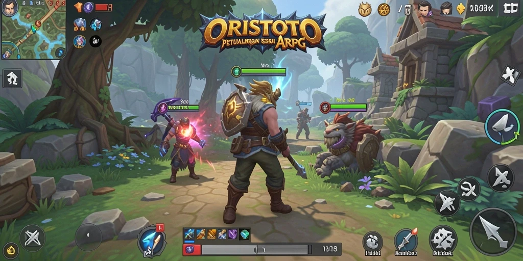 Tampilan gameplay seru dan aksi mendebarkan dalam ORISTOTO.