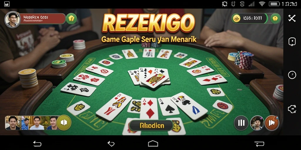 Tampilan gameplay seru di REZEKIGO, permainan Gaple yang menarik.