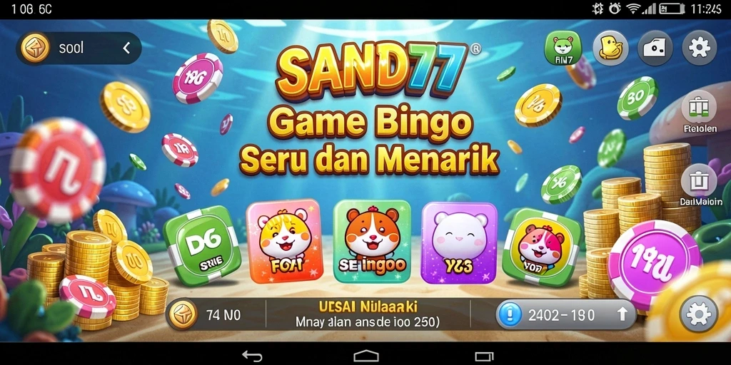 Tampilan gameplay Bingo yang menarik dan interaktif di SAND77.