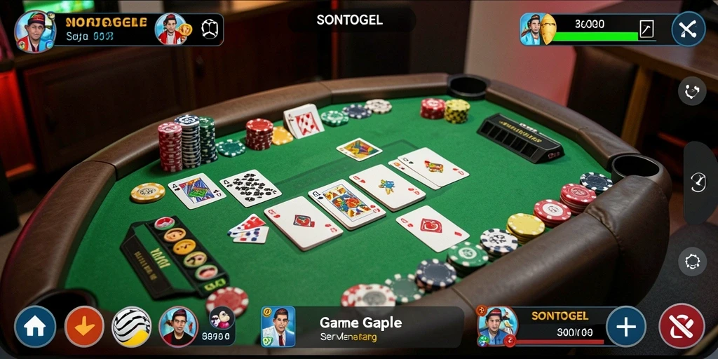 Tampilan gameplay seru dari permainan Gaple SONTOGEL.