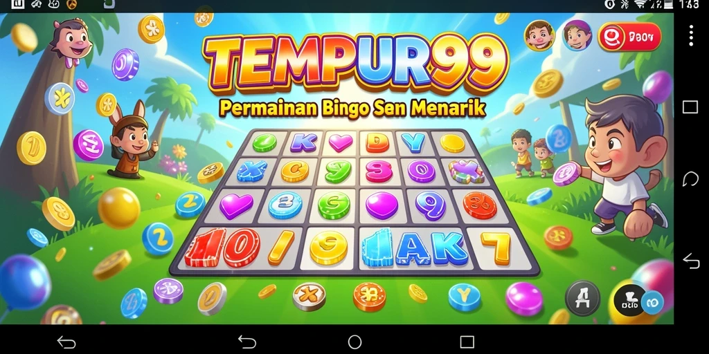 Tampilan gameplay Bingo yang mengasyikkan di TEMPUR99.