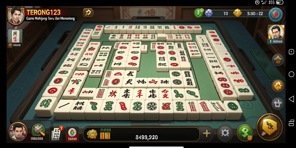 Tampilan gameplay TERONG123 menampilkan suasana Mahjong yang seru dan mendebarkan.