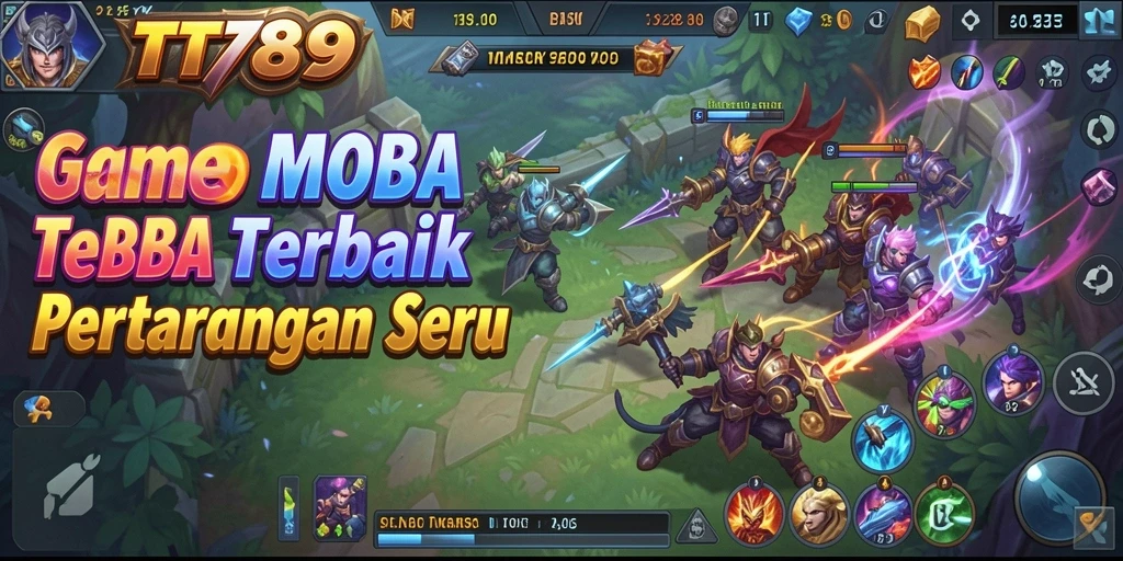Tampilan aksi seru dalam pertempuran MOBA di TT789.