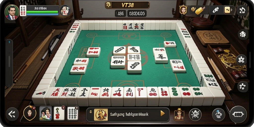 Screenshoot gameplay VT38, menampilkan tantangan Mahjong yang seru.