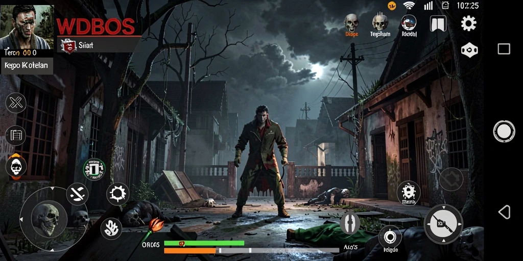 Tangkapan layar gameplay WDBOS menampilkan suasana gelap dan menakutkan.