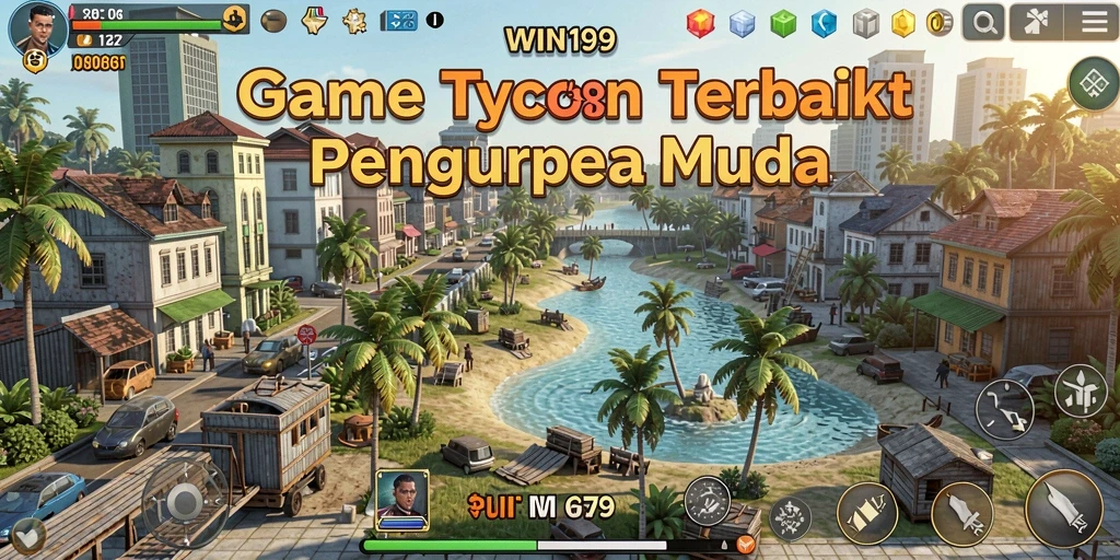 Screenshot gameplay WIN199 menampilkan aktivitas pengelolaan bisnis yang seru.