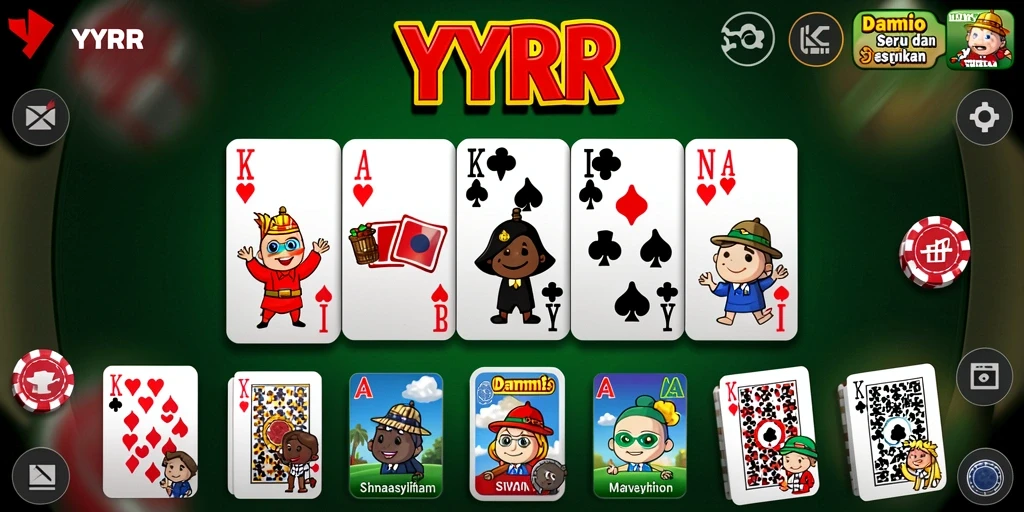 Tangkapan layar gameplay YYRR dengan suasana permainan Domino yang seru.